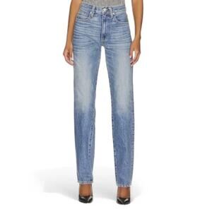 SLVRLAKE Sophie Straight Leg Mid Rise Jeans in All Or Nothing Size 27